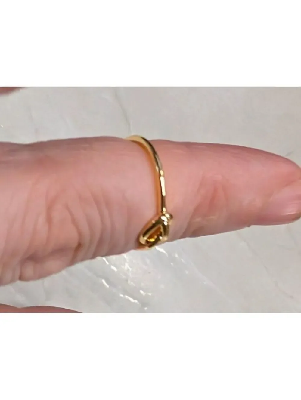 New 14K Gold Filled GF Knot Cuff Ring Size 4 Open Band Finger Toe Midi Kiddie